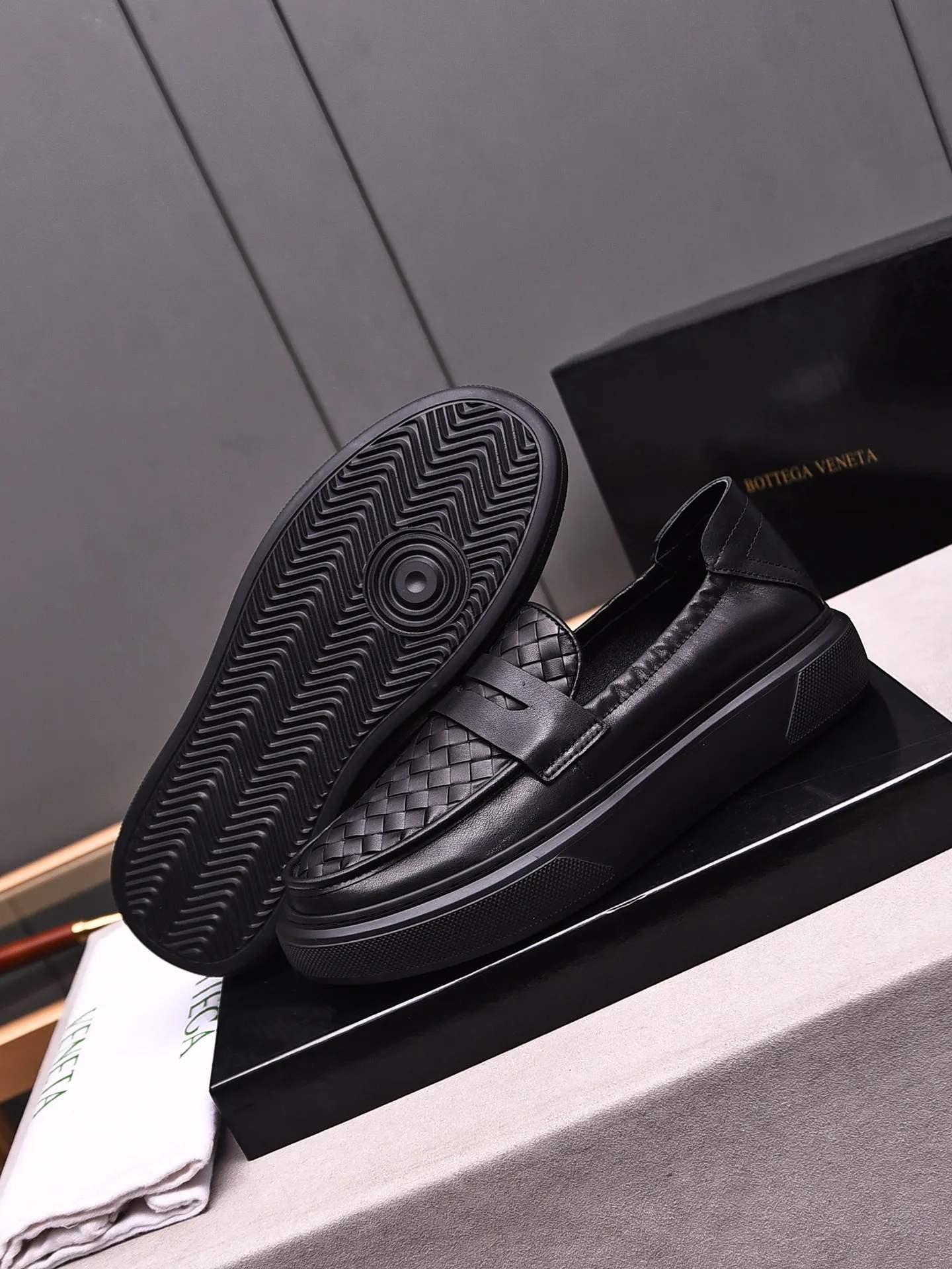 Men's Men's Shoes💰520 [One-step-up] BOTTEG* VENET* - high-end boutique Size: 38-44 (45 customized) BV new product, first-layer cowhide artificially woven classic style and contemporary fashion temperament harmoniously blend, rubber sole is light and flexible, water-dyed cowhide lining! [Taobao, Tmall, and live streaming are the first choices]